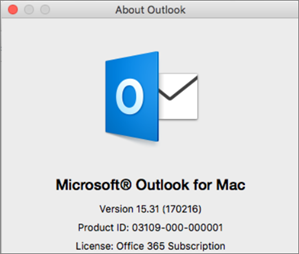 outlook for mac determing